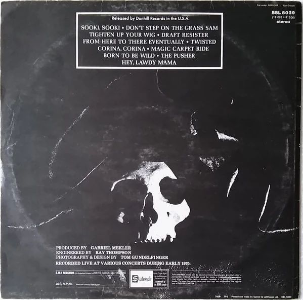 STEPPENWOLF, Live (Stateside Orange Labels With 33 1/3 Indicator; SSL 5029, UK 1970, Laminated Front Sleeve) LP VG/VG - Image 2