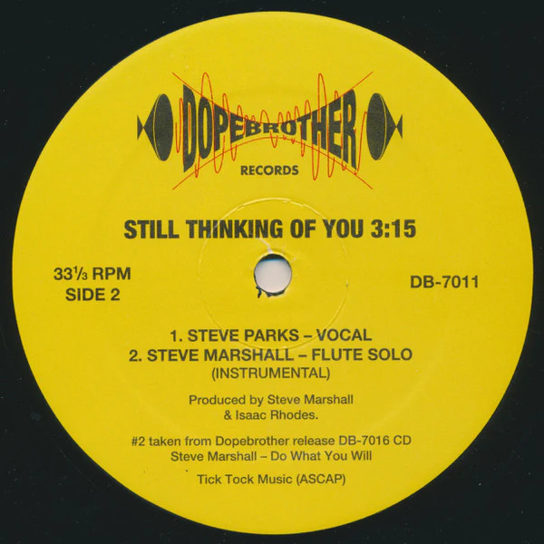 STEVE PARKS, STEVE MARSHALL, Sadness In My Samba / Still Thinking Of You (Dopebrother Records; DB-7011, US 2006), SALE - Up to 50% Off the Original Price 12" VG+/VG+ - Image 2