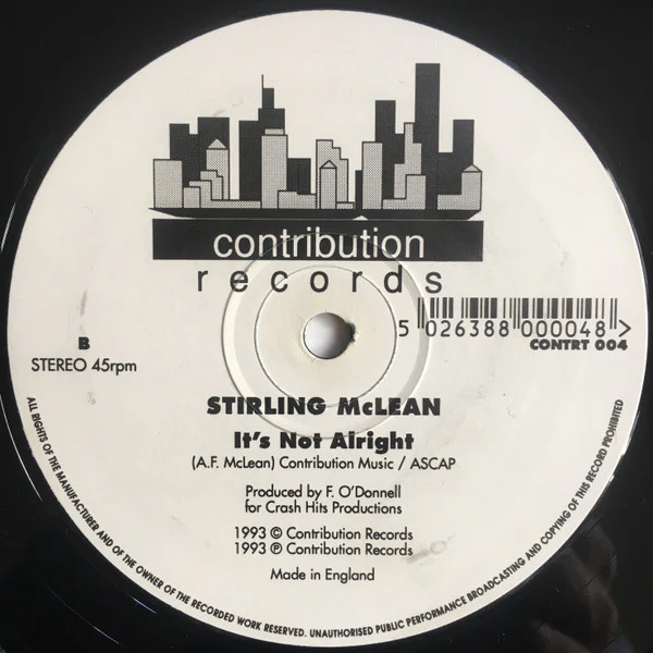 STIRLING MCLEAN, Midnight Love (Contribution Records; CONTRT 004, UK 1993, Plain Sleeve) 12" /VG - Image 2