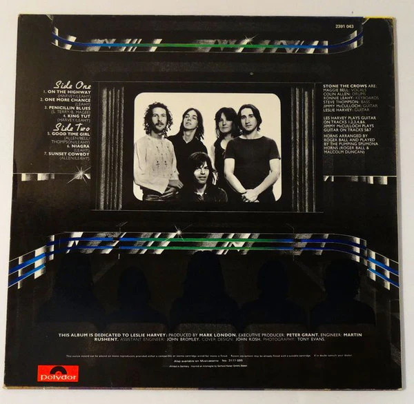 STONE THE CROWS, Ontinuous Performance (Polydor; 2391 043, Germany 1972, Laminated Sleeve) LP VG+/VG+ - Image 3