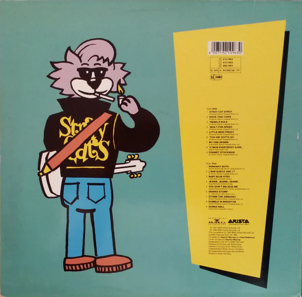 STRAY CATS, Back To The Alley - The Best Of The Stray Cats (Arista; 210 963, Europe 1990) LP VG/VG - Image 2