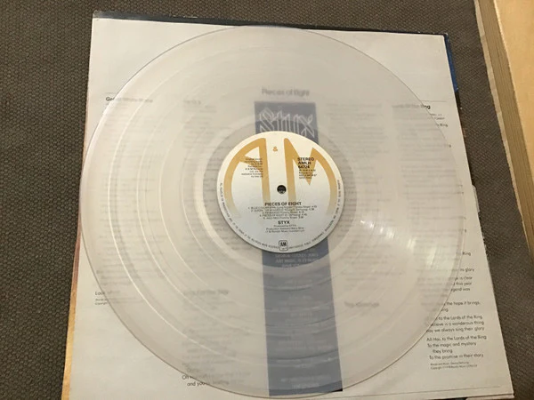 STYX, Pieces Of Eight (A&M Records; AMLH 64724, UK 1978, Gatefold, Inner, Clear Vinyl) LP VG/VG+ - Image 3