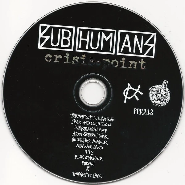 SUBHUMANS, Crisis Point (Pirates Press Records; PPR248, UK & US 2019, Fold Over Card Sleeve, Poster) CD VG+/VG+ - Image 3