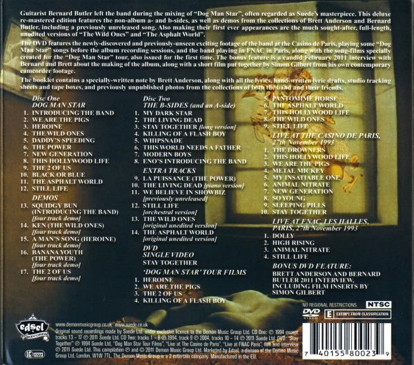 SUEDE, Dog Man Star (Edsel Records ; EDSG 8002, UK & Europe 2011 Reissue, Digipak, Booklet) 3xCD VG+/VG+ - Image 2