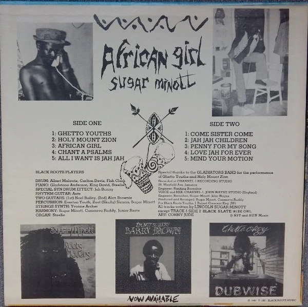 SUGAR MINOTT, African Girl (Black Roots; BR LP 3000, US 1981) LP F/G+ - Image 2