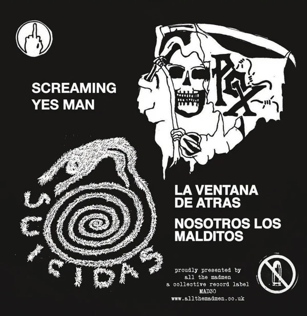 SUICIDAS / POX, Suicidas / Pox Split EP (All The Madmen Records ; MAD30, UK 2016, Picture Sleeve, Insert, Blue Translucent Vinyl), SALE - Up to 50% Off the Original Price  7" EP EX/EX - Image 2