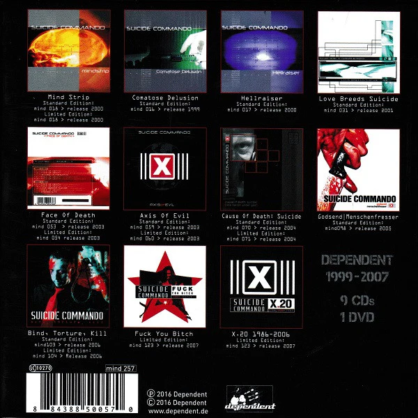 SUICIDE COMMANDO, Compendium X30 (Dependent 1999-2007) (Dependent; mind 257, Germany 2016, Box Set, Booklet) 10xCD VG+/EX - Image 2