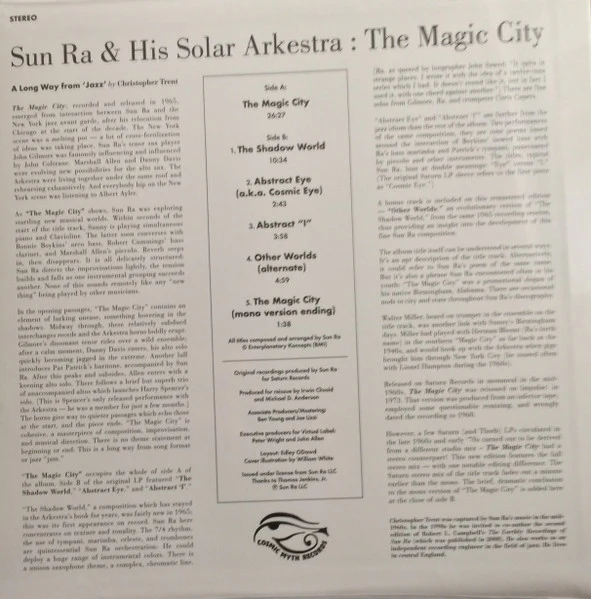 SUN RA & HIS SOLAR ARKESTRA, The Magic City (Cosmic Myth Records; CMR-001, US 2017 Reissue, Booklet) LP EX/EX - Image 2