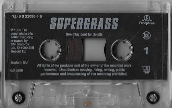 SUPERGRASS, Supergrass (Parlophone; 7243 5 22056 4 6, Europe 1999) Cassette VG+/VG+ - Image 3