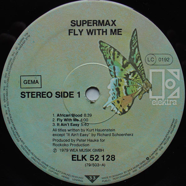 SUPERMAX, Fly With Me (Elektra; ELK 52 128, Germany 1979, Company Inner) LP G+/VG - Image 3