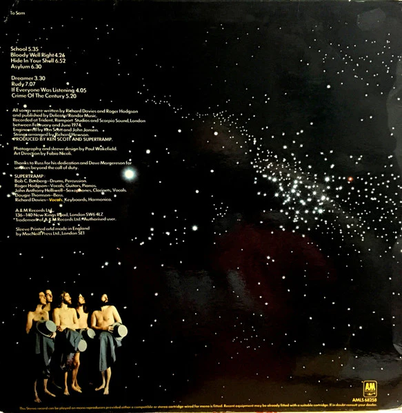 SUPERTRAMP, Crime of the Century (A&M; AMLS 68258, UK 1974, Varnished Sleeve, No Insert) LP VG/VG - Image 2