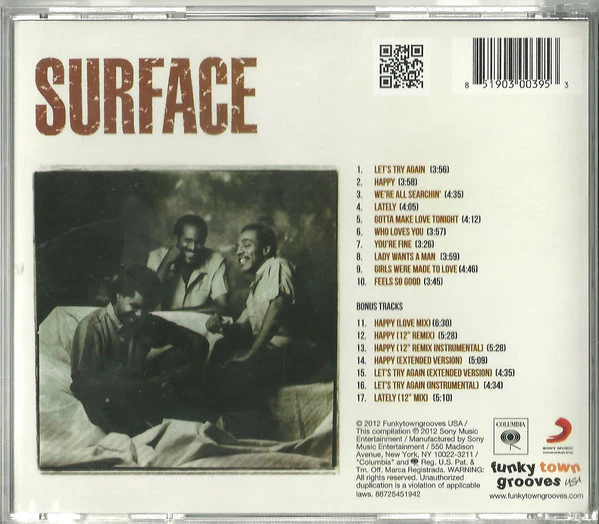 SURFACE, Surface (Funkytowngrooves; FTG 308, US 2012) CD EX/M - Image 2