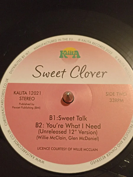 SWEET CLOVER, You're What I Need (Kalita Records; KALITA 12021, UK 2022) 12" VG+/VG+ - Image 3