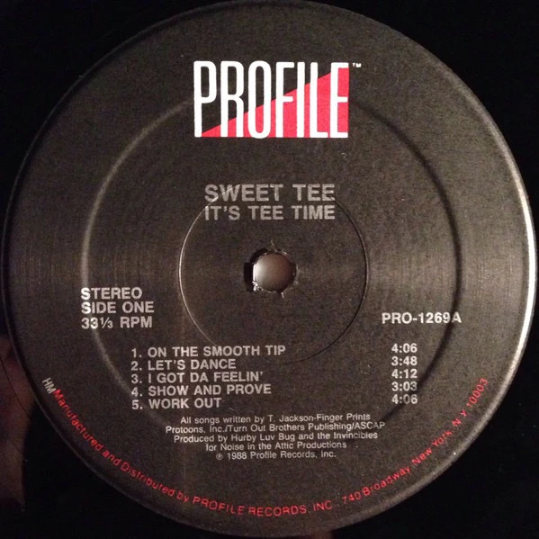 SWEET TEE, It's Tee Time (Profile Records; PRO-1269, US 1988) LP VG+/VG - Image 3