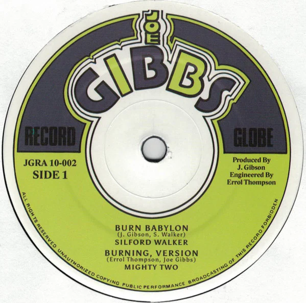 SYLFORD WALKER, Burn Babylon / Jah Golden Pen (Joe Gibbs Record Globe; JGRA 10-002, UK 2025 Reissue, Stickered Plain Sleeve), SALE - Up to 50% Off the Original Price 10" EX/EX