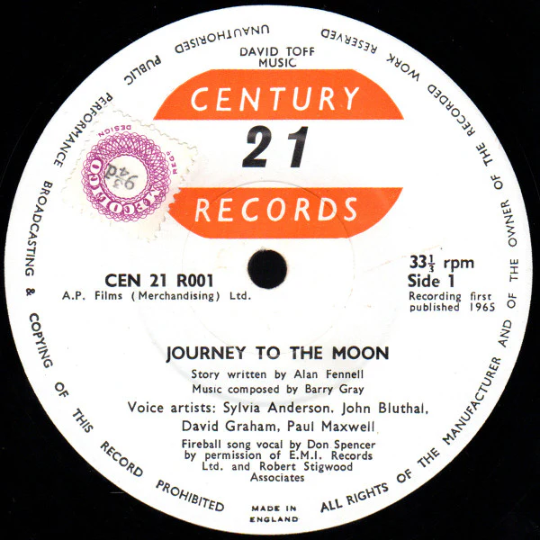 SYLVIA ANDERSON / JOHN BLUTHAL / DAVID GRAHAM (7) / PAUL MAXWELL, Journey To The Moon (Century 21 Records; R001, UK 1965) LP VG/VG - Image 3