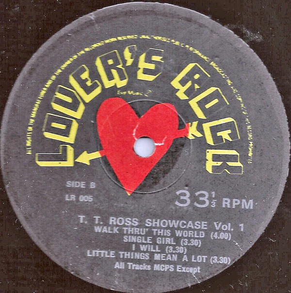 T. T. ROSS, T. T. Ross Showcase Vol. 1 (Lover's Rock; LR 005, UK 1980s, Plain Sleeve) LP /F
