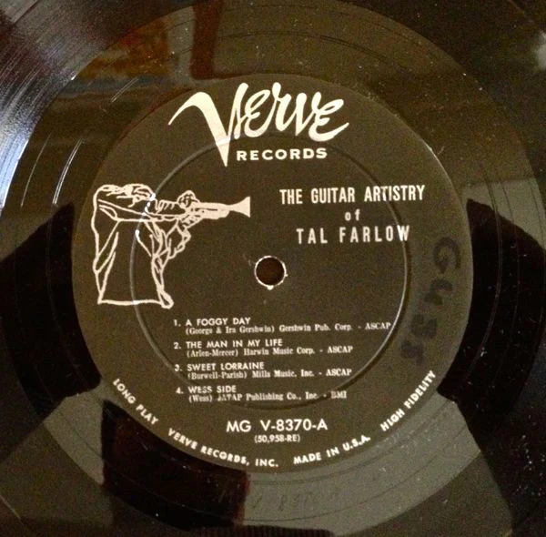 TAL FARLOW, The Guitar Artistry Of Tal Farlow (Verve Records; MG V 8370, US 1959) LP G/VG - Image 3