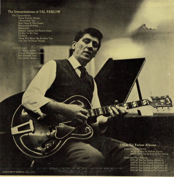 TAL FARLOW, The Interpretations Of Tal Farlow (Verve Records; MV 2542, Japan 1976 Reissue) LP G+/G+ - Image 2
