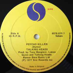 TALKING HEADS, Psycho Killer (Sire; 6078 610, UK 1977, Picture Sleeve) 12" VG+/G+ - Image 3