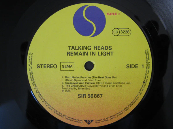 TALKING HEADS, Remain In Light (Sire; SIR K 56 867, Germany 1981 Reissue, Inner & Insert, No Barcode) LP VG+/VG+ - Image 3
