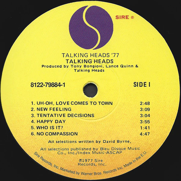 TALKING HEADS, Talking Heads: 77 (Sire; 8122-79884-1, Europe 2009 Reissue, Inner) LP NEW/NEW - Image 3