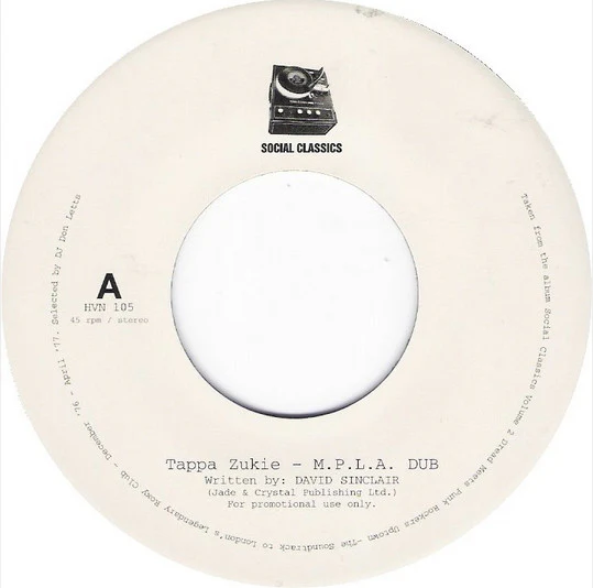 TAPPA ZUKIE / CULTURE, M.P.L.A. Dub / Two Sevens Clash (Heavenly; HVN 105, UK 2001, Promo) 7" /EX