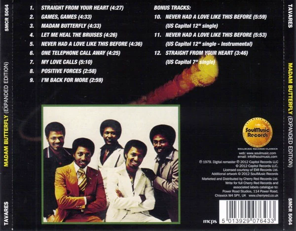 TAVARES, Madam Butterfly (SoulMusic Records; SMCR 5064, UK 1978 Reissue, Jewel Case, Booklet) CD VG+/VG+ - Image 2