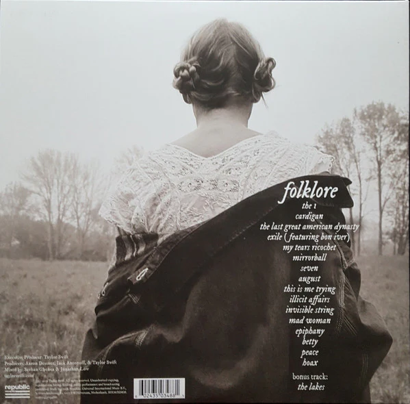TAYLOR SWIFT, Folklore (Republic Records ; 3503488, Europe 2020, Gatefold, 2 Inners, Brown Vinyl) 2xLP NEW/NEW - Image 2