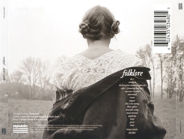 TAYLOR SWIFT, Folklore (Republic Records; 3503480, Europe 2020, Jewel Case) CD NEW/NEW - Image 2