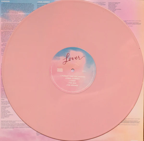 TAYLOR SWIFT, Lover (Republic Records; 814845, Europe 2019, 2 Inners, 1 x Baby Pink Vinyl 1 x Light Blue Translucent Vinyl) 2xLP NEW/NEW - Image 3