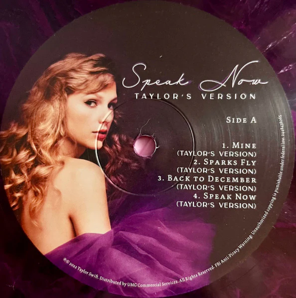 TAYLOR SWIFT, Speak Now (Taylor's Version) (Republic Records; 4843806, Worldwide 2023, Gatefold, 3 Inners, Violet Marbled Vinyl), SALE - Up to 50% Off the Original Price 3xLP NEW/NEW - Image 3