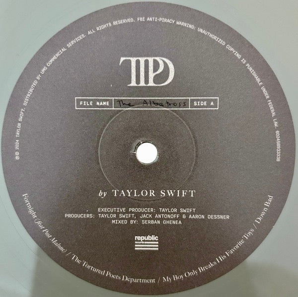 TAYLOR SWIFT, The Tortured Poets Department (Republic Records; 5893331, Worldwide 2024, Gatefold, 2 Inners & Booket, Gray [Smoke Gray] Vinyl) 2xLP NEW/NEW - Image 3