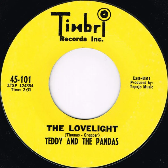 TEDDY AND THE PANDAS, The Lovelight / A Day In The City (Timbri Records; 45-101, US 1967) 7" /G