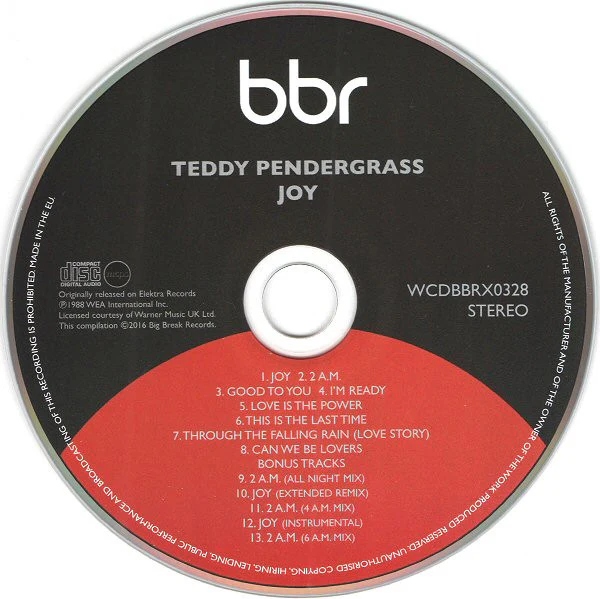 TEDDY PENDERGRASS, Joy (Big Break Records; WCDBBRX0328, UK 2016 Reissue) CD EX/EX - Image 3