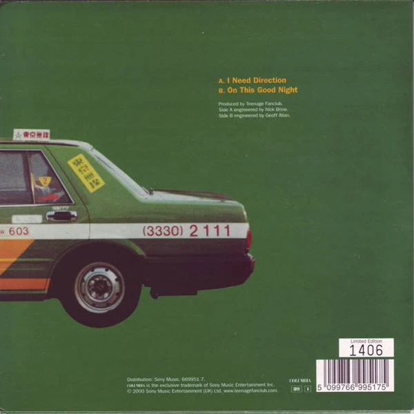 TEENAGE FANCLUB, I Need Direction / On This Good Night (Columbia; 669951, UK 2000, Picture Sleeve) 7" VG/VG+ - Image 2