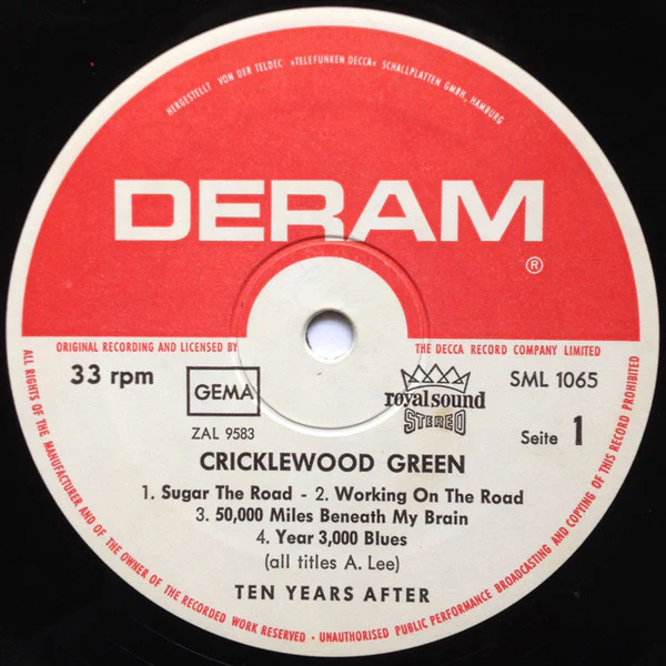 TEN YEARS AFTER, Cricklewood Green (Deram; SML 1065, Germany 1970, Laminated Gatefold Sleeve, Company Inner) LP VG/G+ - Image 3