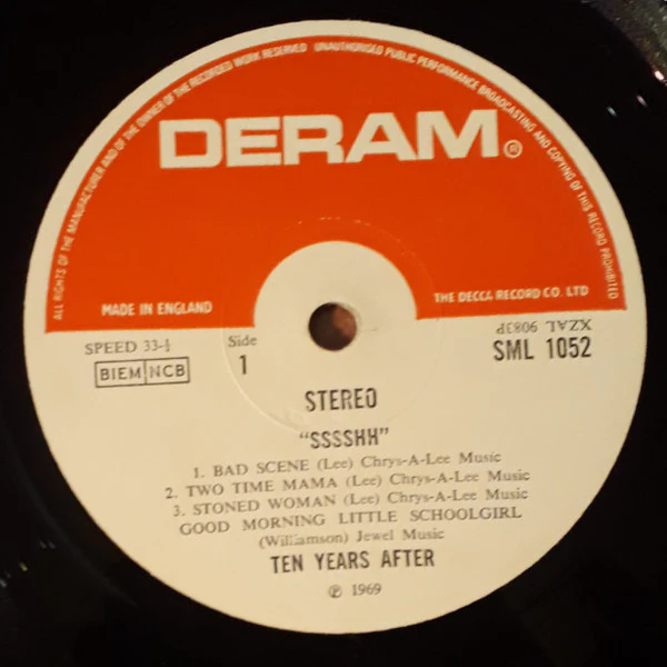 TEN YEARS AFTER, Ssssh. (Deram; SML 1052, UK 1972), SALE - Up to 50% Off the Original Price  LP G+/VG - Image 3