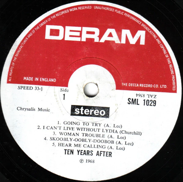TEN YEARS AFTER, Stonedhenge (Deram Red/White; SML1029, UK 1969, Laminated Gatefold Sleeve with Indicator Hole, Stereo, Copyright Text at Top of Label), SALE - Up to 50% Off the Original Pri LP G+/G+ - Image 3