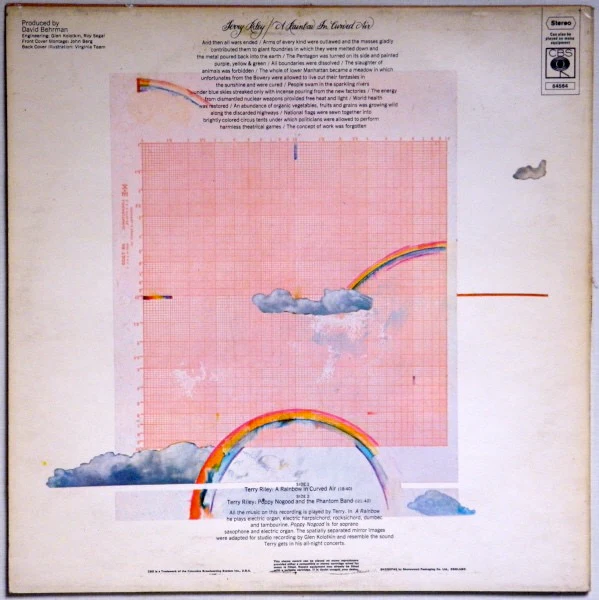 TERRY RILEY, A Rainbow In Curved Air (CBS Smooth Orange ; 64564, UK 1971, Company Inner) LP G+/VG - Image 2