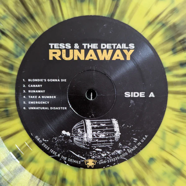 TESS & THE DETAILS, Runaway (Double Helix Records; DHR-235235-0015, US 2023, Gatefold, Booklet, Yellow w/ Black Splatter Vinyl, Ltd to 200, ex Useless ID), SALE - Up to 50% Off the Original LP VG+/VG+ - Image 3