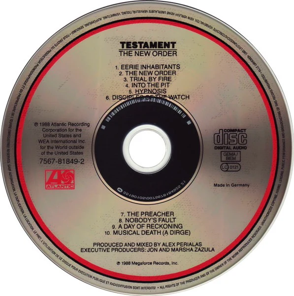 TESTAMENT, The New Order (Megaforce Worldwide; 7567-81849-2, Europe , Jewel Case) CD VG+/VG+ - Image 3