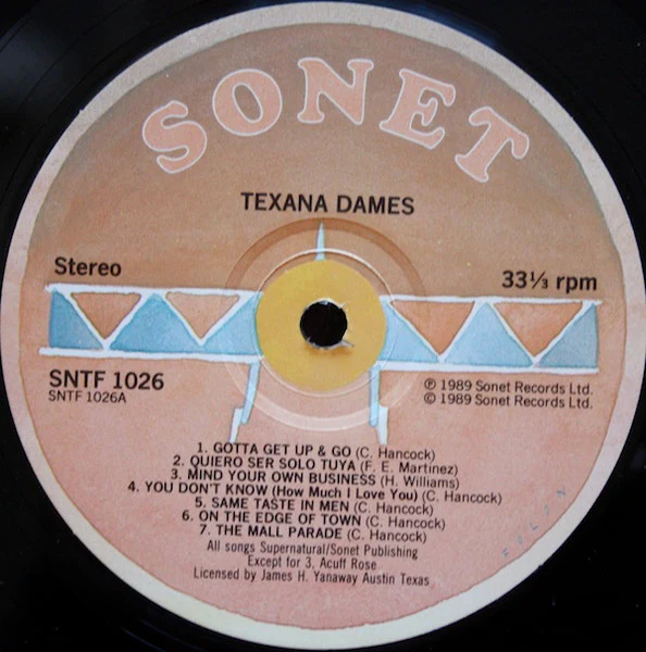TEXANA DAMES, Texana Dames (Sonet; SNTF 1026, UK 1989), SALE - Up to 50% Off the Original Price  LP VG/EX - Image 3