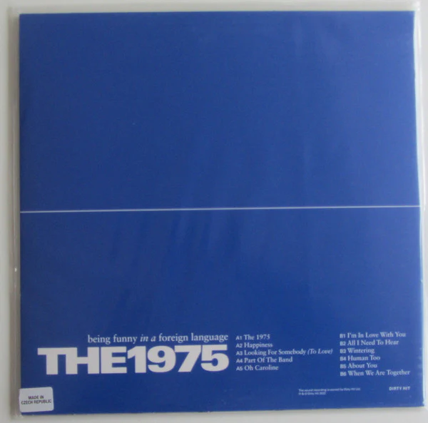 THE 1975, Being Funny In A Foreign Language (Dirty Hit; DH01499, Europe 2022, Sleeve In Stickered PVC, Inner & Insert, White Indies Exclusive Vinyl ) LP VG+/EX - Image 2