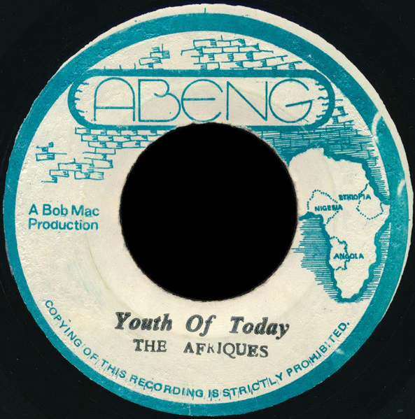 THE AFRIQUES, Youth Of Today (Abeng; none, Jamaica ) 7" /G+