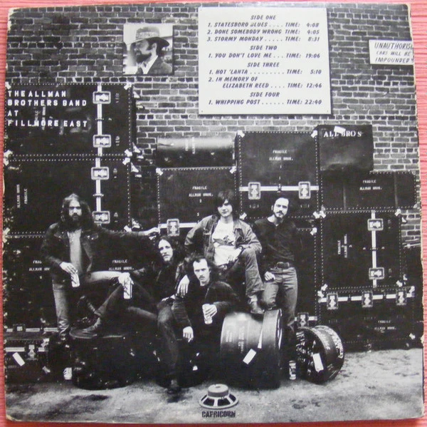 THE ALLMAN BROTHERS BAND, The Allman Brothers Band At Fillmore East (Capricorn Records; SD 2-802, US 1971, Gatefold, Presswell Pressing) LP VG/VG - Image 2