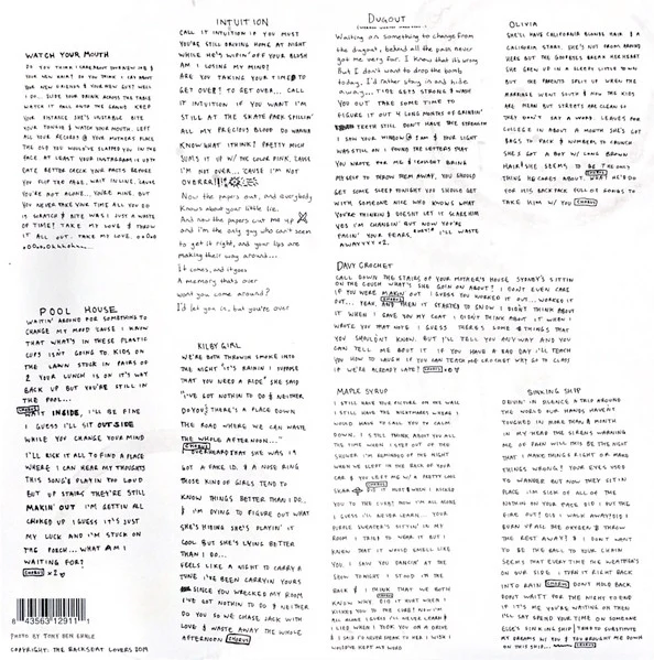THE BACKSEAT LOVERS, When We Were Friends (The Backseat Lovers; none, US 2019, Limited Translucent Blue / Green) LP VG+/VG+ - Image 2