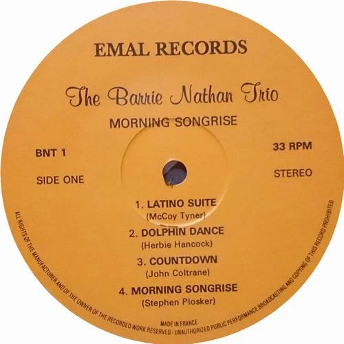 THE BARRIE NATHAN TRIO, Morning Songrise (Emal; BNT 1, UK 1986), SALE - Up to 50% Off the Original Price LP VG/VG - Image 3