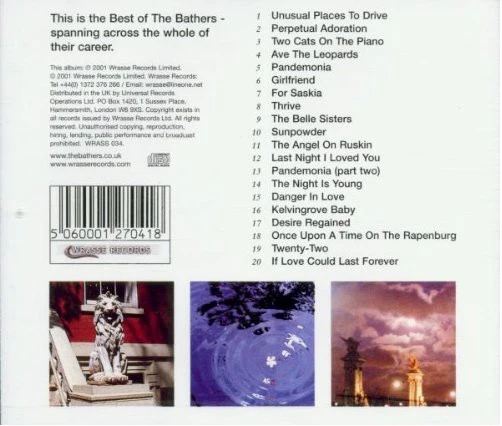 THE BATHERS, Desire Regained: The Best Of The Bathers (Wrasse Records; WRASS 034, UK 2001, Jewel Case) CD VG+/VG+ - Image 2