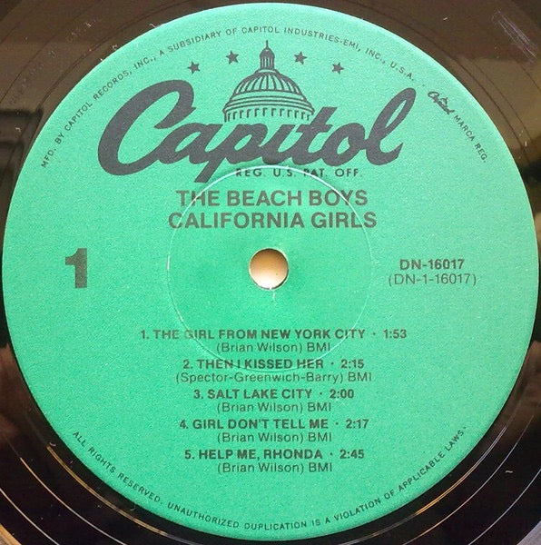 THE BEACH BOYS, California Girls (Capitol Records; DN-16017, US 1980 Reissue) LP VG/VG - Image 3